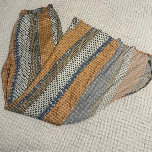Dress Up Bohemian Wide Leg Pants Colored stripes Size Large - Picture 2 of 7